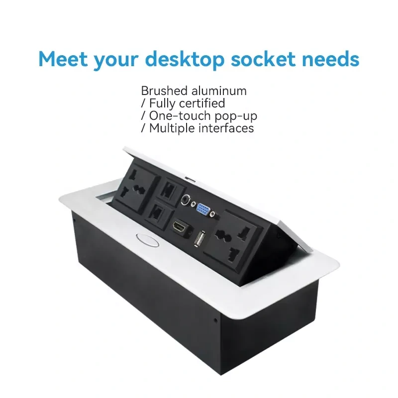 Custom Desktop Flush mounted Desktop Hidden Socket Table Mount Socket Outlet