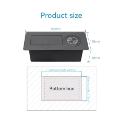 Table Power Box for Office Furniture phone iphone AC outlet Usb QI 15 W Wireless charging