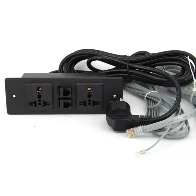 Universal Furniture Desk Power Strip Outlets Office Desk Universal Extension electric socket With Network Interface Power Double Socket