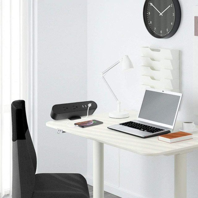 Desktop Clamp Power Strip with USB C,Aluminum Alloy Desk Clamp Power Strip with 2 Outlets,Desktop Edge Power Outlets,Surge Protector Desktop Power Strip with 6ft Cord