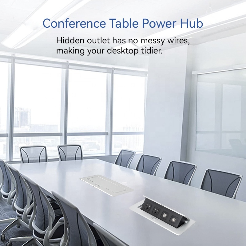 USB table socket US multifunctional desktop pop up socket 2 USA outlets 4 USB for office furniture