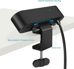 Desktop Clamp Power Strip with USB C,Aluminum Alloy Desk Clamp Power Strip with 2 Outlets,Desktop Edge Power Outlets,Surge Protector Desktop Power Strip with 6ft Cord