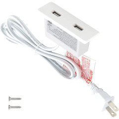 Powered USB Hub Socket Recessed USB Power Strip Outlet with Power Supply 2 USB Ports 2.1A Mounted into Bed Desk Table Sofa