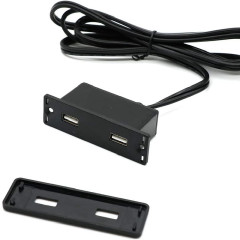 Powered USB Hub Socket Recessed USB Power Strip Outlet with Power Supply 2 USB Ports 2.1A Mounted into Bed Desk Table Sofa