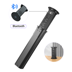 UK Kitchen POP Up Power Socket hidden countertop socket with 2 UK outlet bluetooth speaker wireless charging