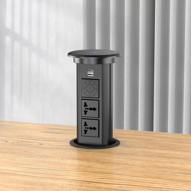 Multi function Hidden Office Tabletop Outlet Conference Electrical Desktop Pop Up Power Socket