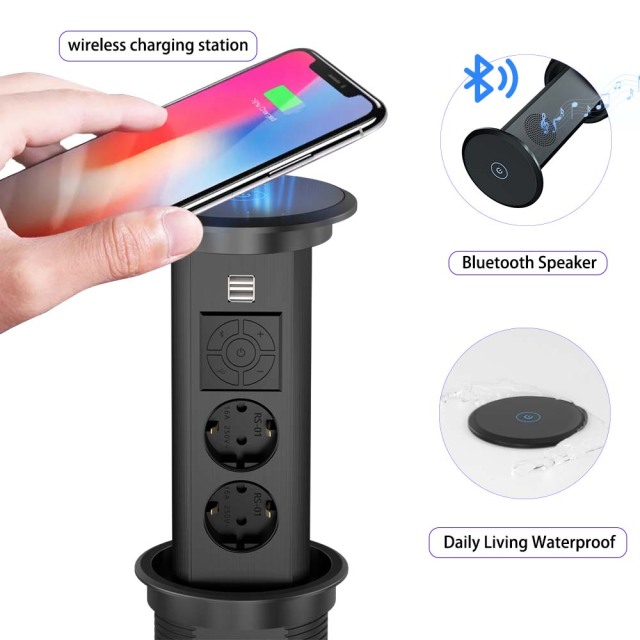 Germany European Socket Schulo Kitchen tabletop pop up Power Socket with usb charger