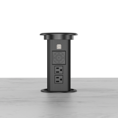 US Kitchen Lift Up Socket with 2 outlets 2 USBA charging Bluetooth Music playing QI charging