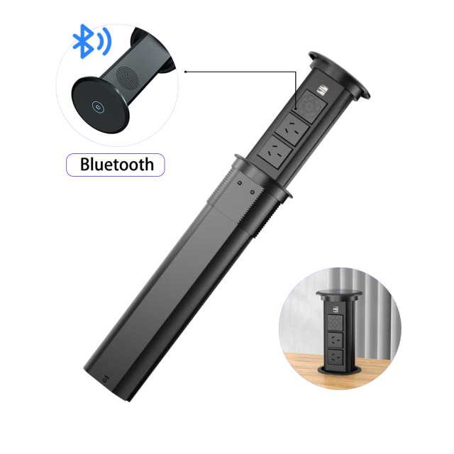 Hidden Kitchen Contertop Pop Up socket with Australian outlets bluetooth Speaker Wireless Charing QI