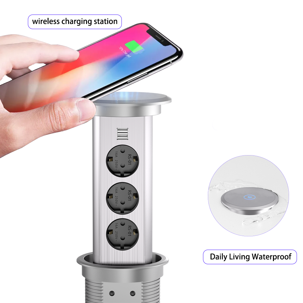 SchuKo Germany kitchen pop up socket electrical outlets motorized pop up socket water proof IP44