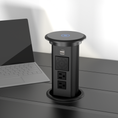 US Kitchen Lift Up Socket with 2 outlets 2 USBA charging Bluetooth Music playing QI charging