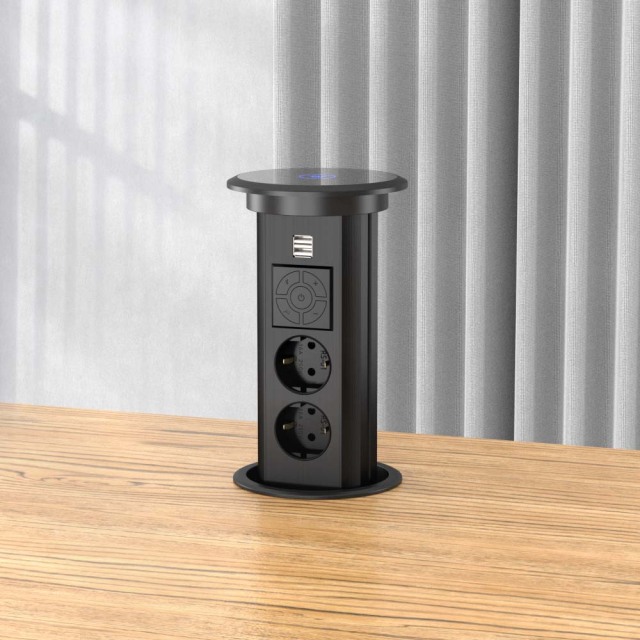 Germany European Socket Schulo Kitchen tabletop pop up Power Socket with usb charger