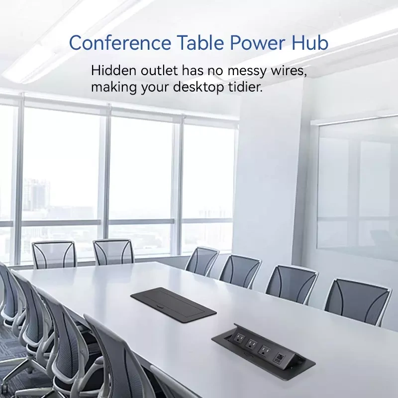 Manufacture pop up sockets power outlets US hidden desk socket pop up socket 3 USA outlets VGA