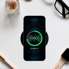 Black round sofa socket with 15w wireless charging recessed sockets on table desk sofa wireless charger