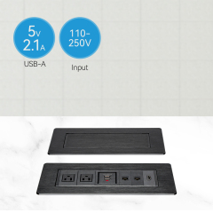 Black Alloy manual flip up rotary power socke with multifunctional sockets for USA, Canada,South of American