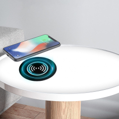 Black round sofa socket with 15w wireless charging recessed sockets on table desk sofa wireless charger