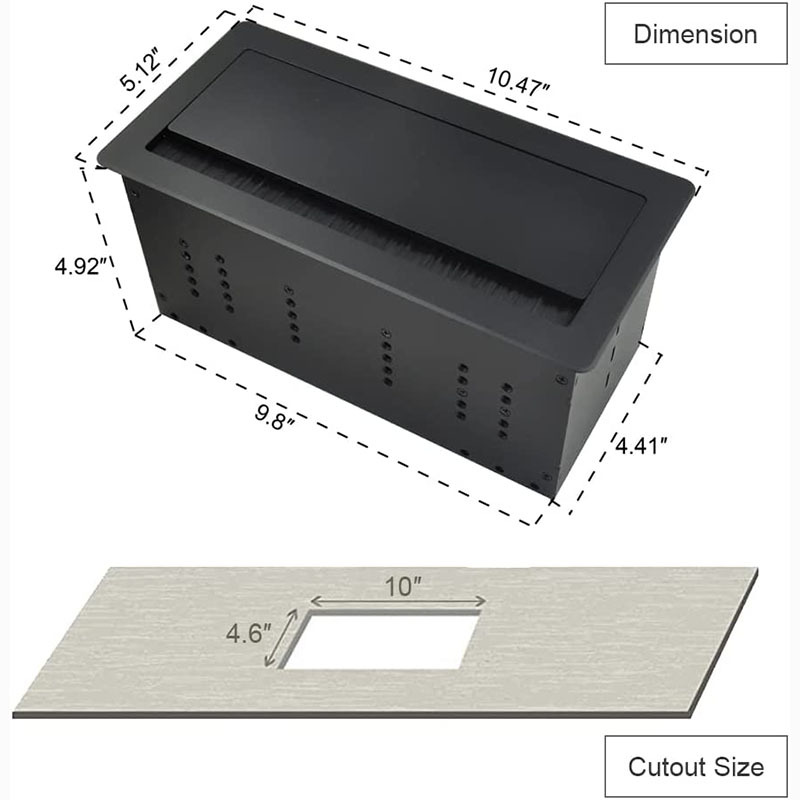 GST Tabletop Multimedia Connectivity Box with 3 AC Power+2 USB-A Charge+1 HDMI+1 RJ45(CAT6)+1 USB-C Data +1 Audio with 5.58ft Power Cord for Conference Room(Black)