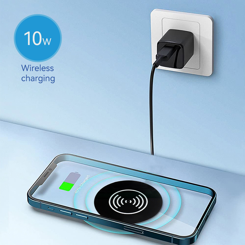 Black round sofa socket with 15w wireless charging recessed sockets on table desk sofa wireless charger