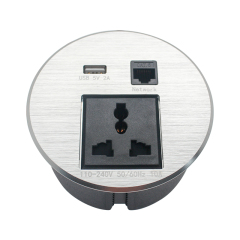 Customized Professional Desk Power Socket Furniture Desktop Socket Round Table Recessed Power Outlet