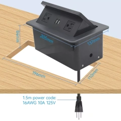 Factory Direct Price Pop Up Charging Socket Meeting Room Pop Up Socket Pop Up Electrical Outlet USB Socket