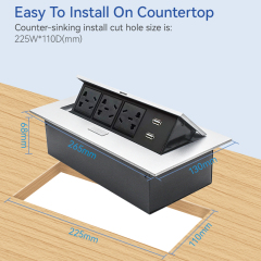 China 5 Sockets for table conference desk with 3 Outlets Dual USBA Charging