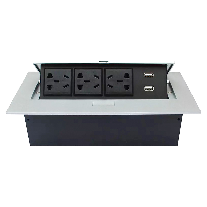 China 5 Sockets for table conference desk with 3 Outlets Dual USBA Charging