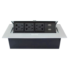 China 5 Sockets for table conference desk with 3 Outlets Dual USBA Charging
