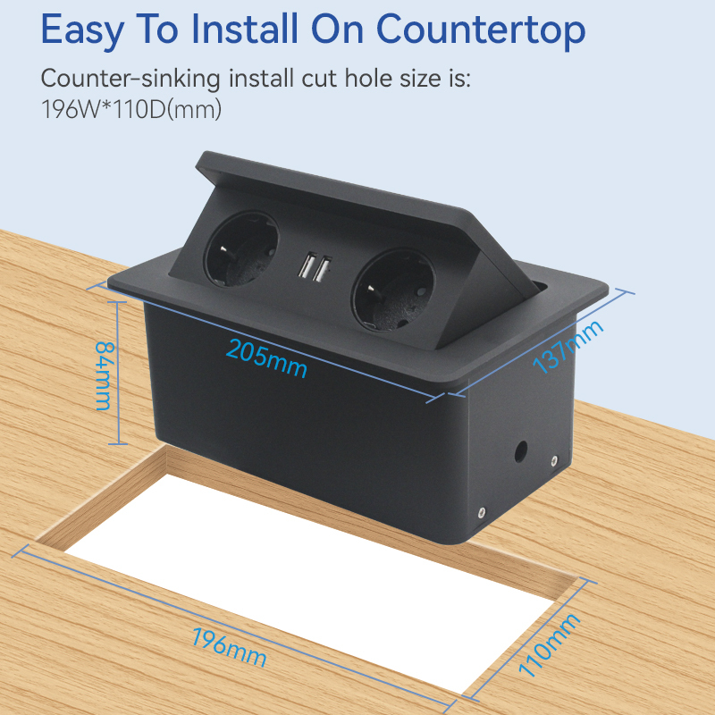 Factory Wholesale EU Phone Fast Wireless Charger 250V Socket With USB Port 16A Socket Sofa Hidden Safe Outlet