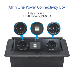 Germany European Island Pop Up socket Office Furniture Socket with 2 Germany Outlets 2 USBA charging