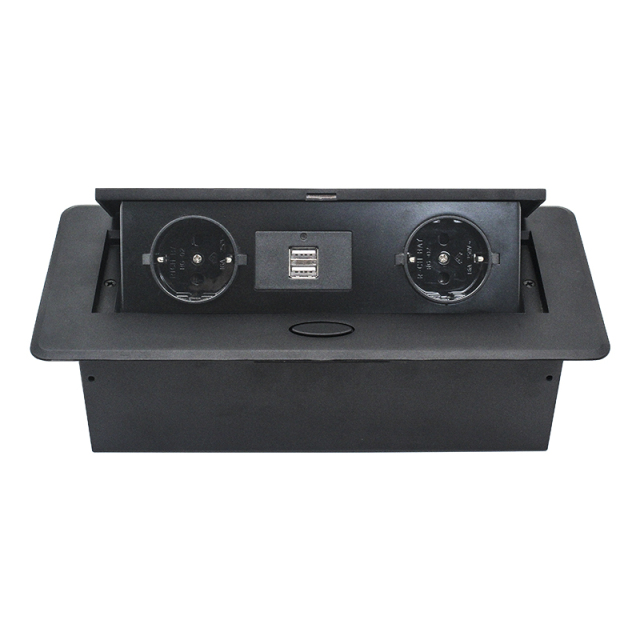 Germany European Island Pop Up socket Office Furniture Socket with 2 Germany Outlets 2 USBA charging