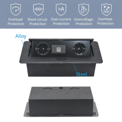 Germany European Island Pop Up socket Office Furniture Socket with 2 Germany Outlets 2 USBA charging