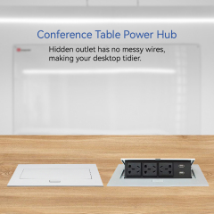 China 5 Sockets for table conference desk with 3 Outlets Dual USBA Charging