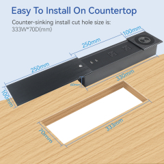 Alloy Concealed Electrical Outlet with QI Wirless Charging USB Charging 2 Electrical Outlets