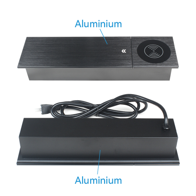 Alloy Concealed Electrical Outlet with QI Wirless Charging USB Charging 2 Electrical Outlets