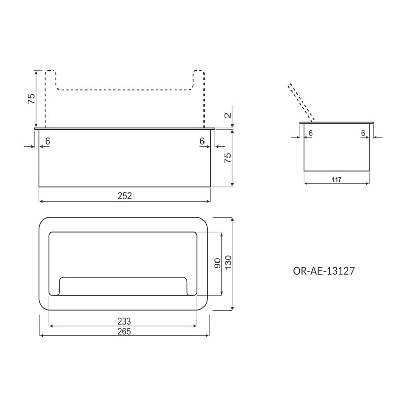 Retractable installation fllip up power strip 3x 1.5 m cable