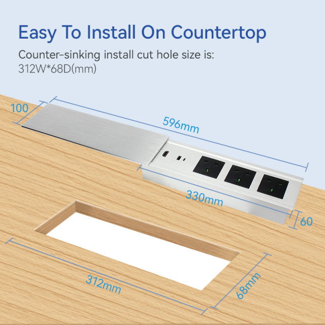 New slip socket living room slide flip up electrical sockets UK UAE type c power socket