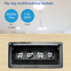 Hidden alloy flip up socket outlet EU socket smart usb charger socket with 4 outlet 220v