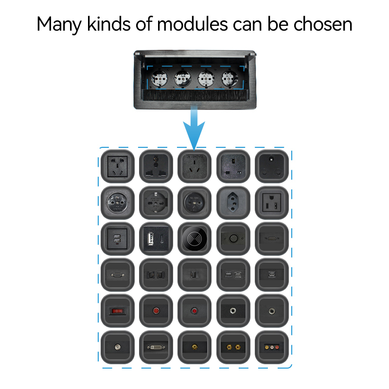 Hidden alloy flip up socket outlet EU socket smart usb charger socket with 4 outlet 220v