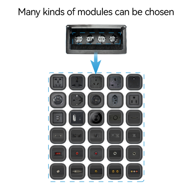 Hidden alloy flip up socket outlet EU socket smart usb charger socket with 4 outlet 220v