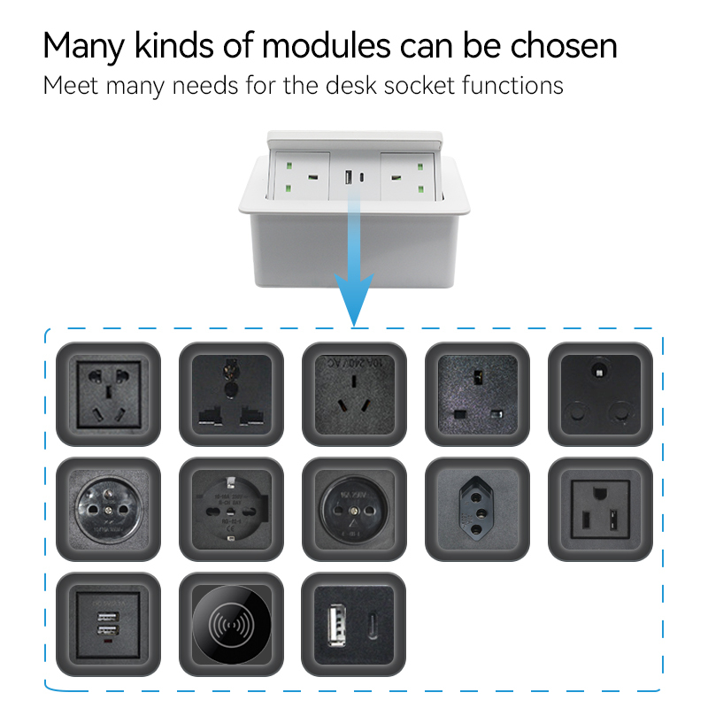 Kenya standard UK power socket wire cable storage box wireless charger with usb a type c charging