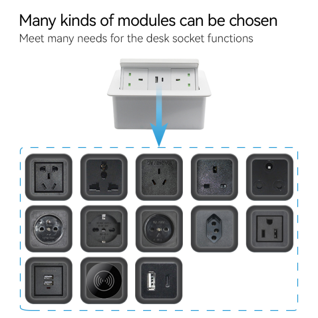 Kenya standard UK power socket wire cable storage box wireless charger with usb a type c charging