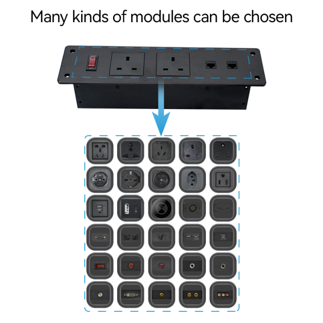 Factory legrand fast charging tabletop switch on off power strip socket plug extension UK with network