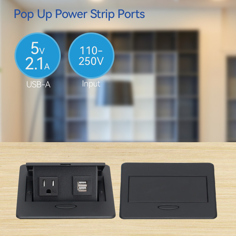 CUL/UL standard desk mounted outlet worktop hidden US power pop up socket electrical connection box