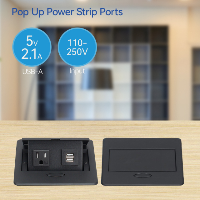 CUL/UL standard desk mounted outlet worktop hidden US power pop up socket electrical connection box