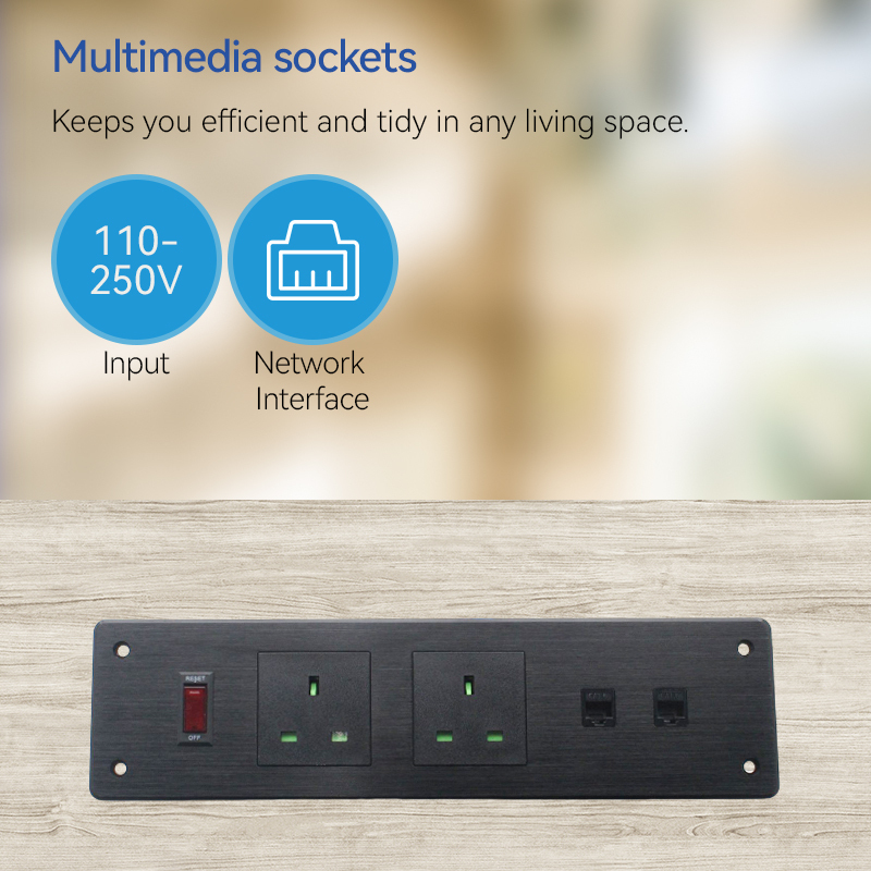 Factory legrand fast charging tabletop switch on off power strip socket plug extension UK with network