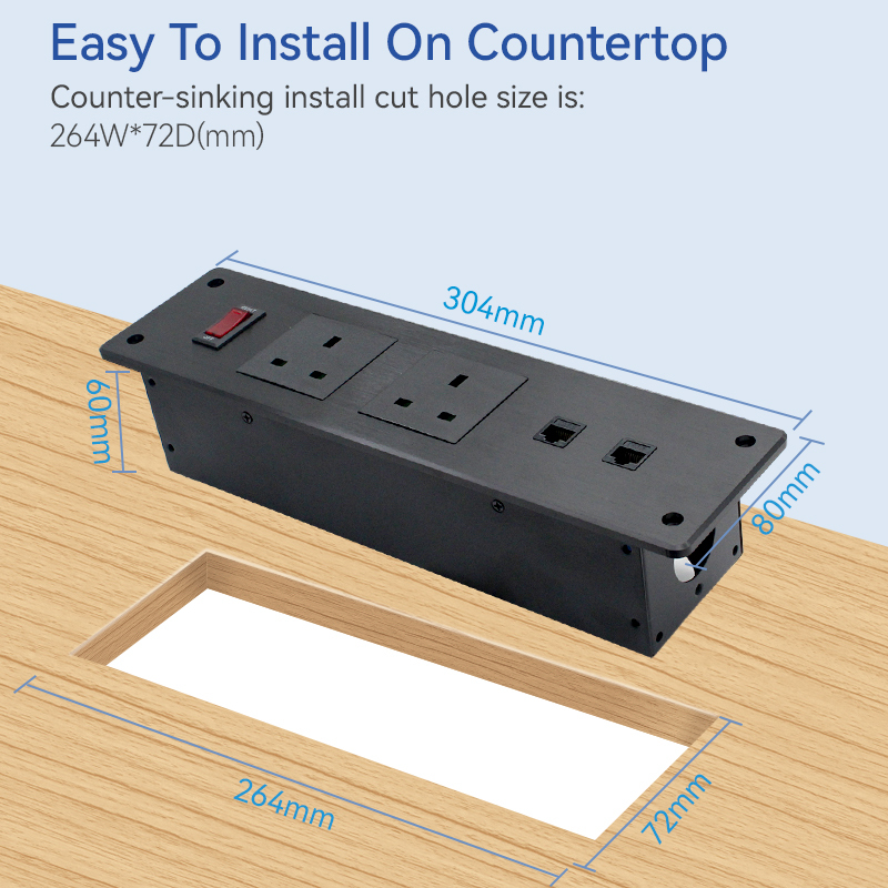 Factory legrand fast charging tabletop switch on off power strip socket plug extension UK with network