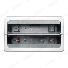 New Universal Plug Socket Double Flip Up Conference Table Socket Hidden in Conference table