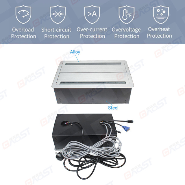 New Universal Plug Socket Double Flip Up Conference Table Socket Hidden in Conference table
