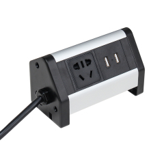 New China standard sliver table clamp socket tabletop electric extension socket with switch 1.8 m power plug