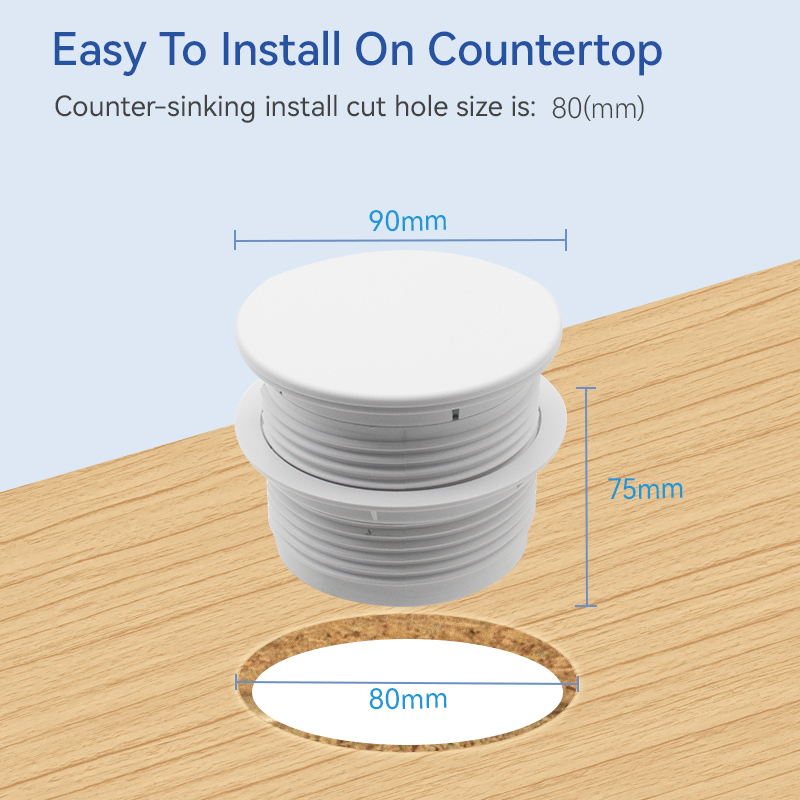 Electrical supplier white French standard white flip cover power grommet with French outlet